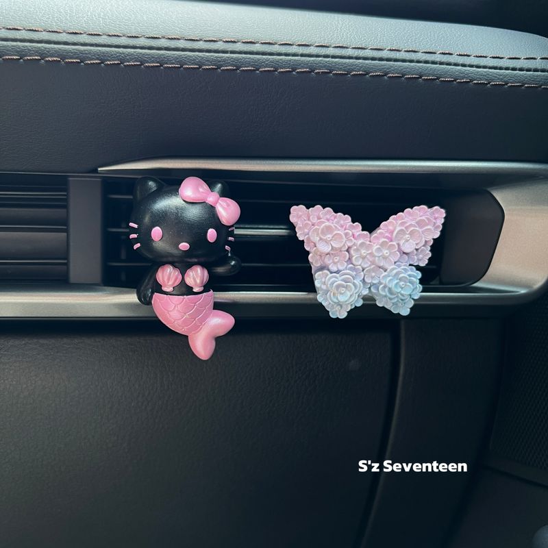 Kitty Cat Mermaid Car Air Vent Diffuser Stone Ornament Handmade Creative Gift Stress Relief Car Decoration