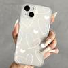 White Heart Transparent Phone Case for iPhone 12-16E/11 Soft Cover