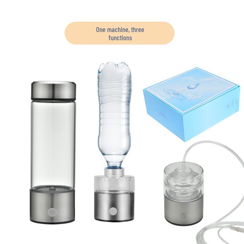 High-Concentration Hydrogen-Rich Water Cup with Electrolysis and Inhalation Features