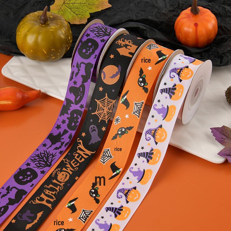 Halloween Satin Ribbon Set for Gift Wrapping, Hair Accessories & Decorations