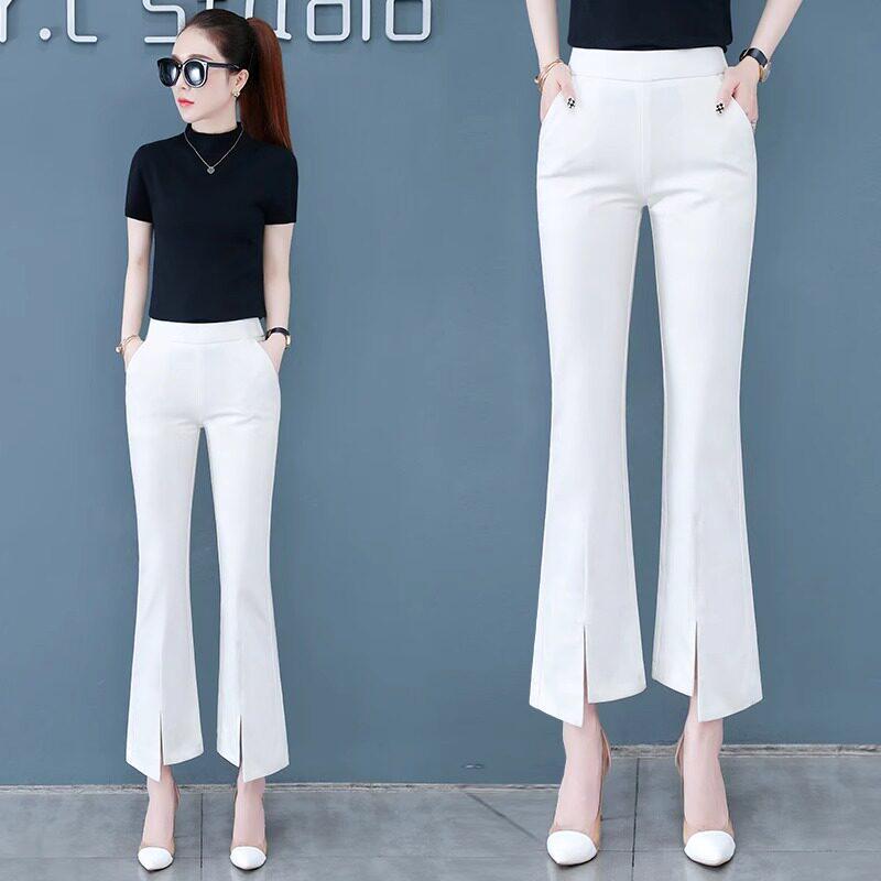 Women's High Waist Slimming Split Flare Pants - Spring/Summer 2026 Casual Cropped Style