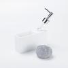 Dispenser Bianco in Resina per Sapone da Cucina e Igienizzante Mani con Porta Spugna