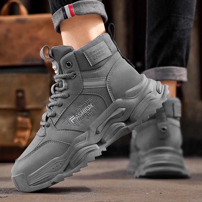 Punk Men's Boots Platform Motorcycle Sneakers British Style Chunky Shoes Man Cowboy Booties For Men Ankle boots Outdoor Sneakers