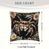 Unique 2D Flat-Printed Spider and Floral Pattern Pillow Cover Sofa cushion cover, home room dormitory decoration, 2D printing