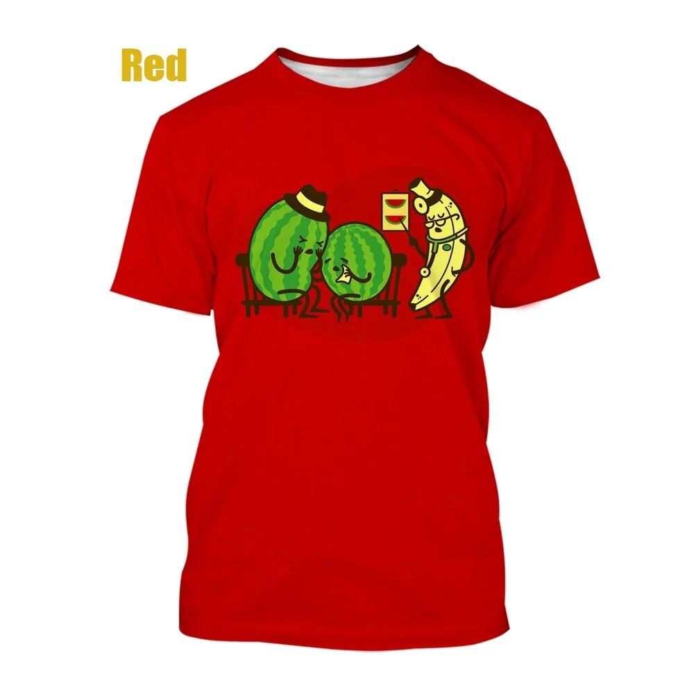 Summer Men and Woman T-shirt Fun Banana Fruit Cartoon 3D Printing O-neck Tee Unisex Fashion Casual Oversized Short Sleeved Top