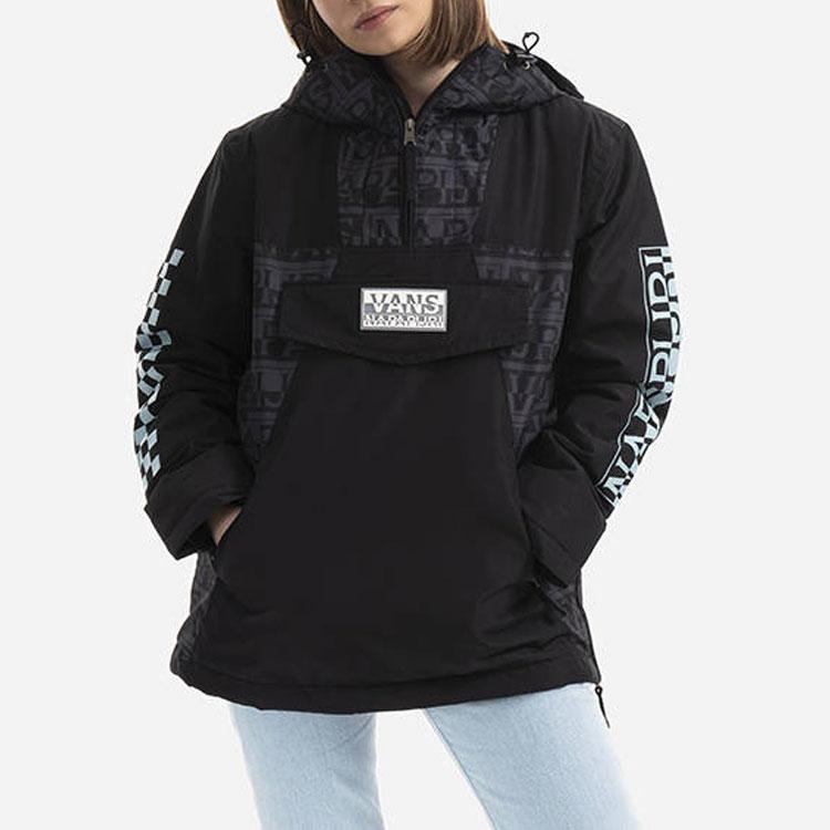 Vans Napapijri Collaboration Checkerboard Print Jacket Women Jacket Black VN0A53WXBLK
