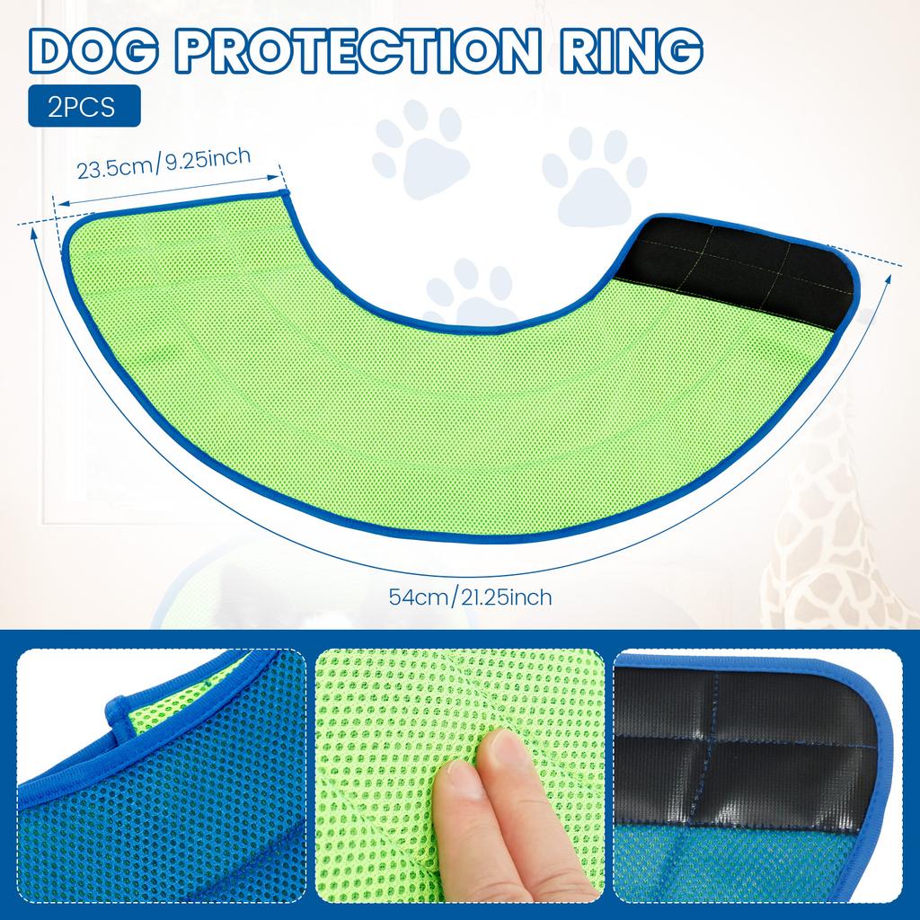 2Pcs Dog Cone Collar Polyester Breathable Neck Recovery Collar Adjustable Tightness Dog Protection Cone Comfortable for Pet
