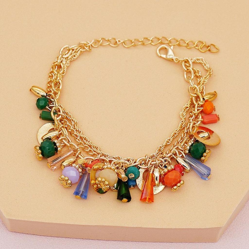 Bohemian Multicolor Glass Beaded Bracelet for Women