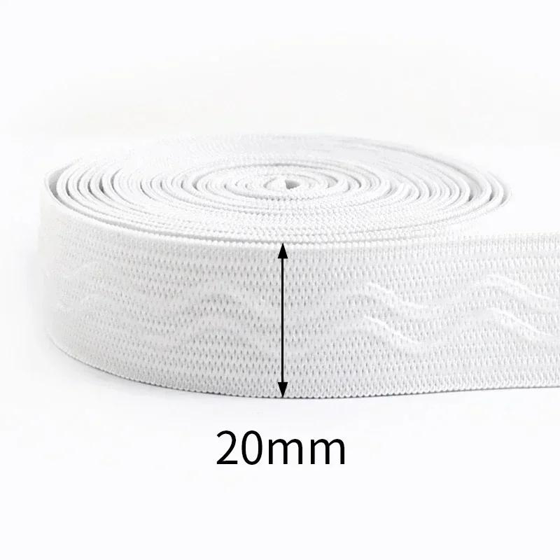 3/5/10M Meetee 20-50mm Silicone Elastic Band for Underwear Non-slip Rubber Webbing Ribbon Garment Bands DIY Sewing Accessories