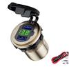 Carga rápida 3.0 36w carro duplo usb carregador qc3.0 alumínio à prova dwaterproof água com interruptor de voltímetro para 12v/24v motocicleta barco marinho rv