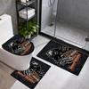 Harleydavidson Motorcycles Customize Your Name 3Pcs Bathroom Mat Set Toilet Lid Cover Ushaped Foot Mat Nonslip Floor Mat Decor For Bathroom