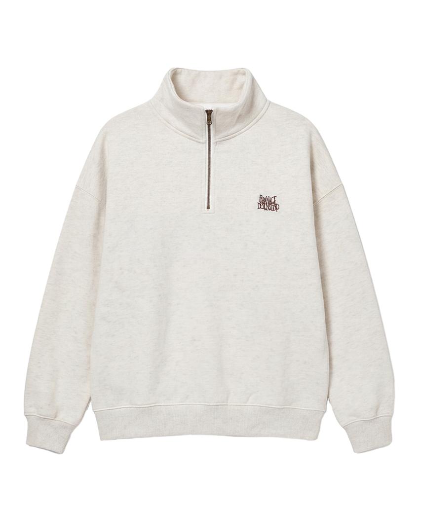 URBANAGE Wild Logo Oversized Half-Zip_Oatmeal