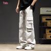 Yalu Men's Summer Thin Loose Straight Cargo Pants
