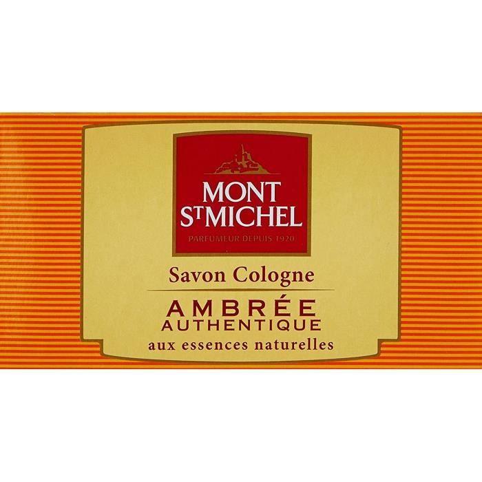 Mont St Michel - Solid Cologne Soap - Authentic Amber - 125 G - Pack of 8