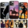 Sonnenuntergang Cowgirl Pferd Silhouette Hülle für iPhone 17 Air 15 16e 14 13 12 Pro Max 11 Pro Max Plus Handyhülle Coque