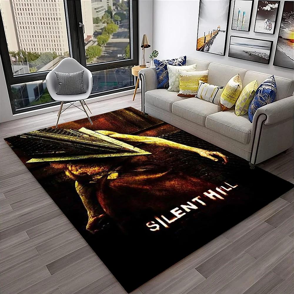 3D Silent Hill Horror Movie Game Carpet Rug for Home Living Room Bedroom Sofa Playroom Doormat Decor,Area Rug Non-slip Floor Mat