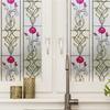 Stained Flower Pattern Window Film Static Cling 3D Laser Embossing Drop-Shipping Mould-Proof Privacy Protection Window Covering