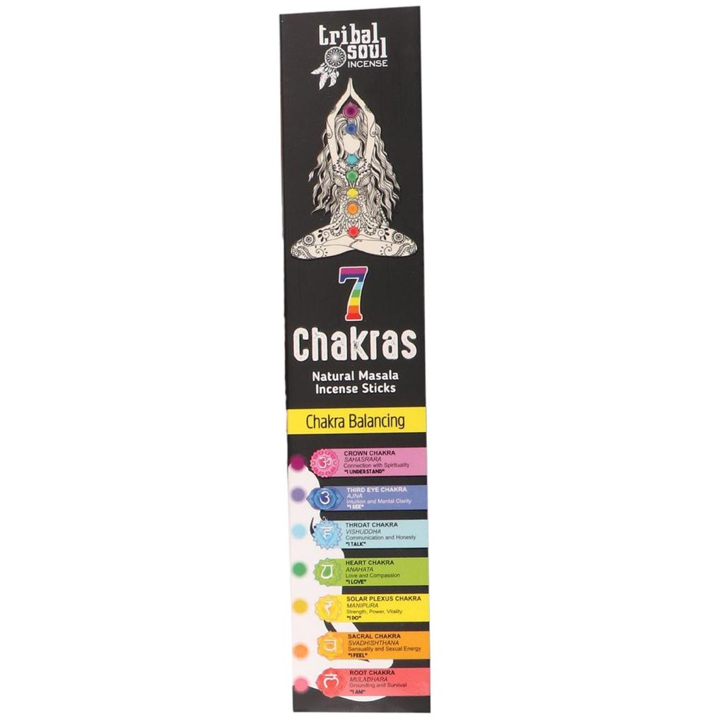 Incense Sticks 7 Chakras Message Card Tribal Soul