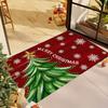 Christmas Snowflake Letter Star Tree Doormat, Machine Washable Flannel Rug with Back Glue for Indoor Outdoor Multi-Room Decor