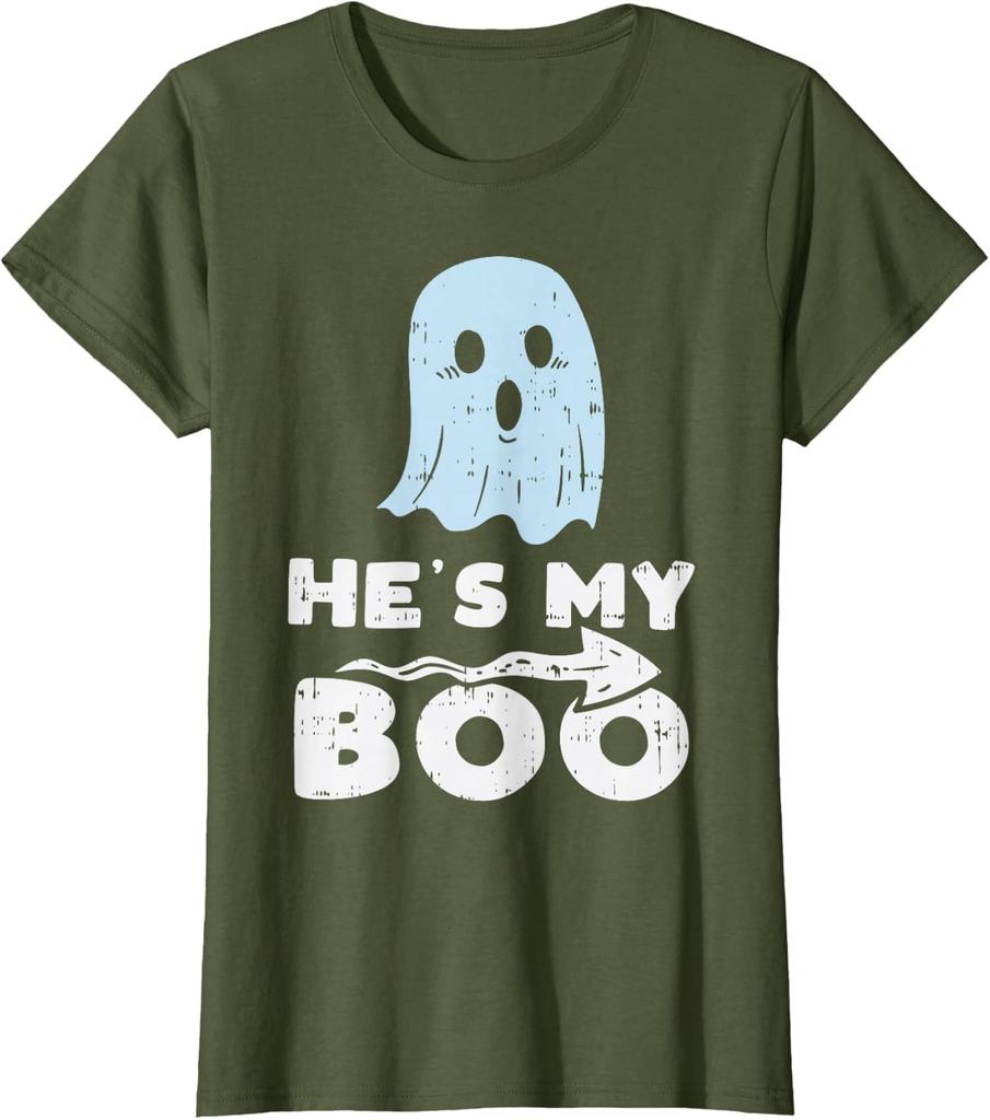 Hesshes My Boo Cute Matching Couple Halloween Tshirt Unisex Unisex Short Sleeve Spooky Season Tops Girlfriend Boyfriend Tshirts