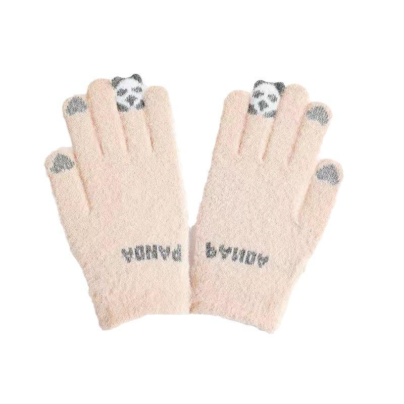 2024 Cute Korean Style Winter Knit Touchscreen Gloves for Women - Warm & Thick, Ideal for Cycling & Cold-Proof Protection