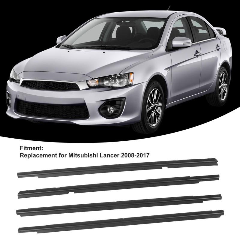 4pcs Car Weatherstrip Door Seal Belt 5727A005 Front Rear Window Moulding Trim Belt Replacement for Mitsubishi Lancer 2008-2017