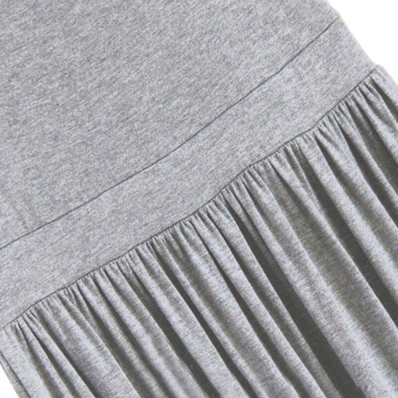 Women's Solid Color Long Pleated Dresses Tank Summer Elegant Casual Modal Dresses