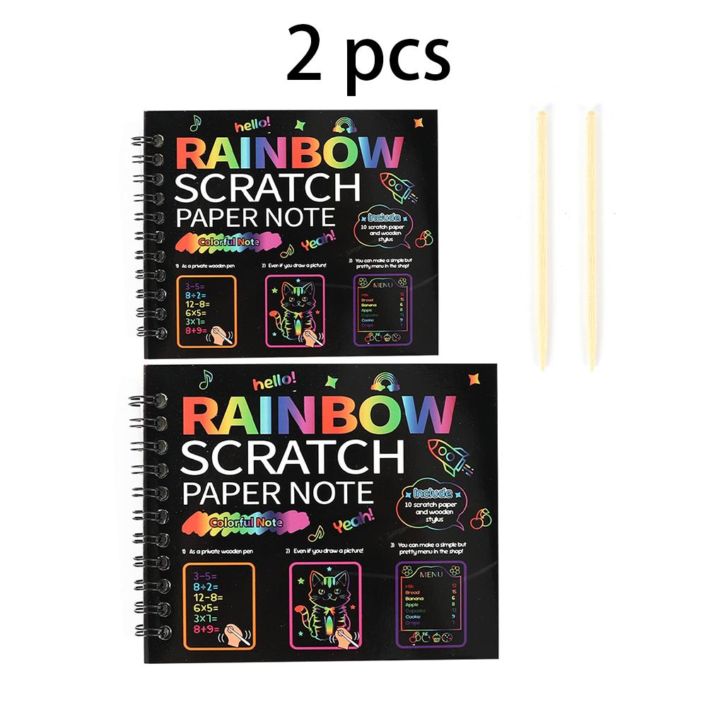 Non-Toxic Dazzling Scratch Painting Parent Child Interactive Toys Note Cards Handmade Painting