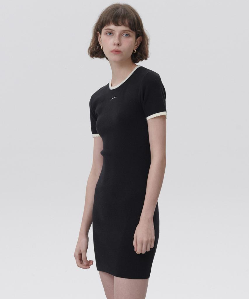 PLAC WOMEN Ribbed Knit Mini Dress Black