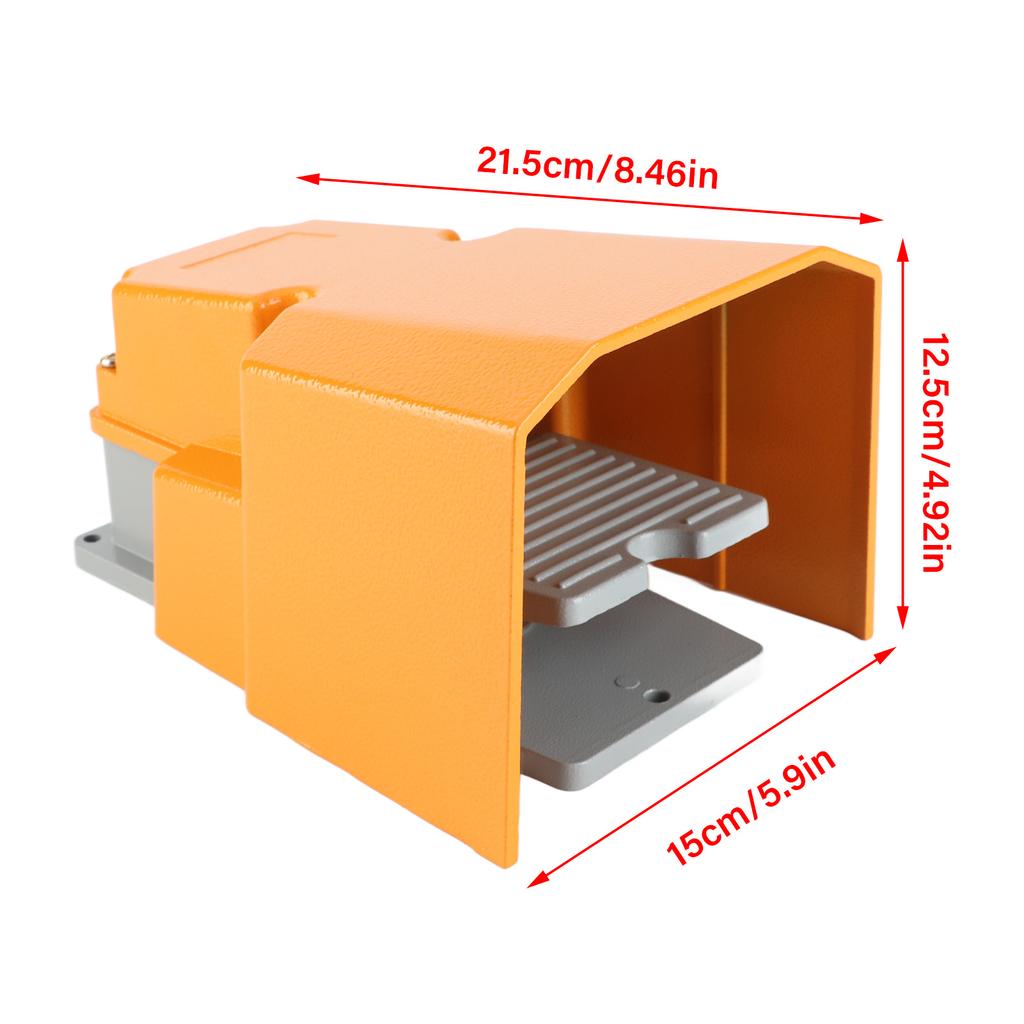 250V 10A Aluminiumlegierung Ölbeständig Korrosionsbeständig Fußschalter Ein/Aus mit Schutz