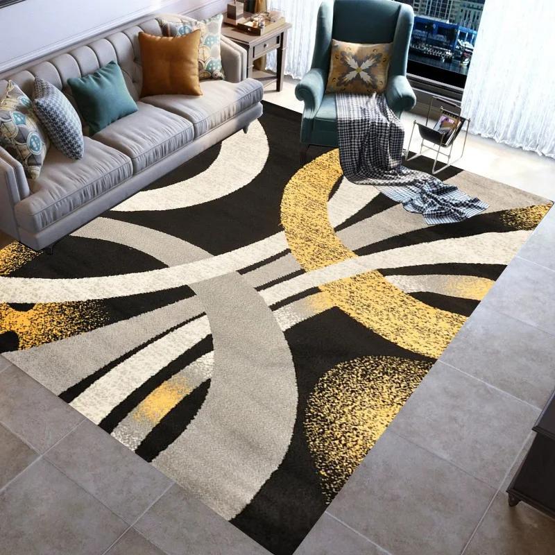 Fashionable Stylish Geometric Lines Washable Modern 3D Printing Carpet Mat Living Room Bedroom Toilets Rugs Area Rug