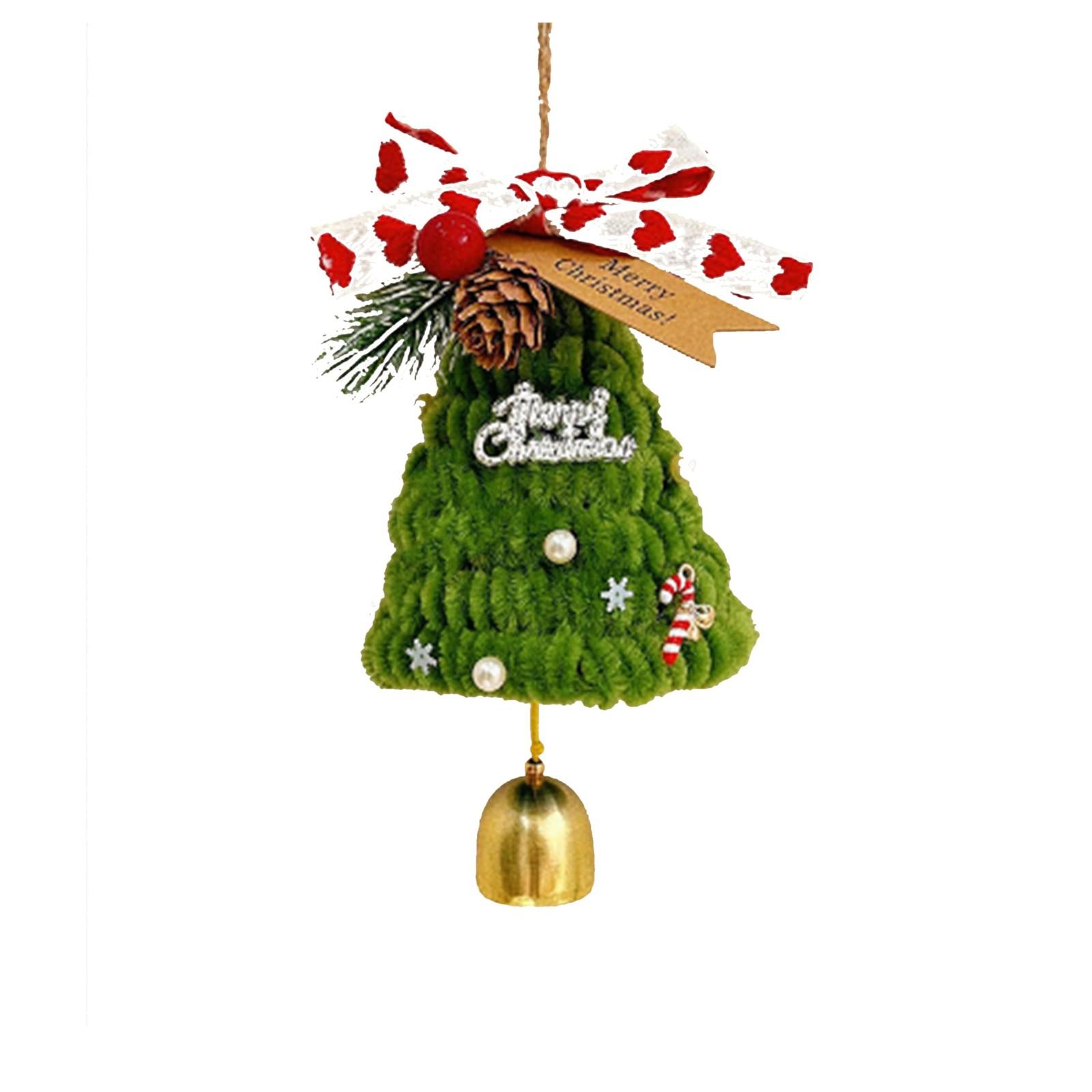 

Рождественская елка ручной работы, креативное рождественское украшение на зеркало заднего вида автомобиля Рождественская елка, плетеное вручную украшение на рождественскую елку One Size