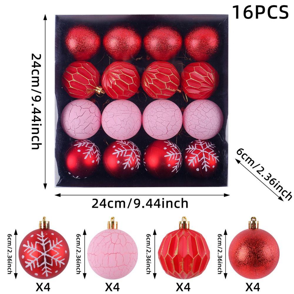16pcs Shatterproof Electroplated Hanging Balls 6cm Merry Christmas Decor Holiday Festive