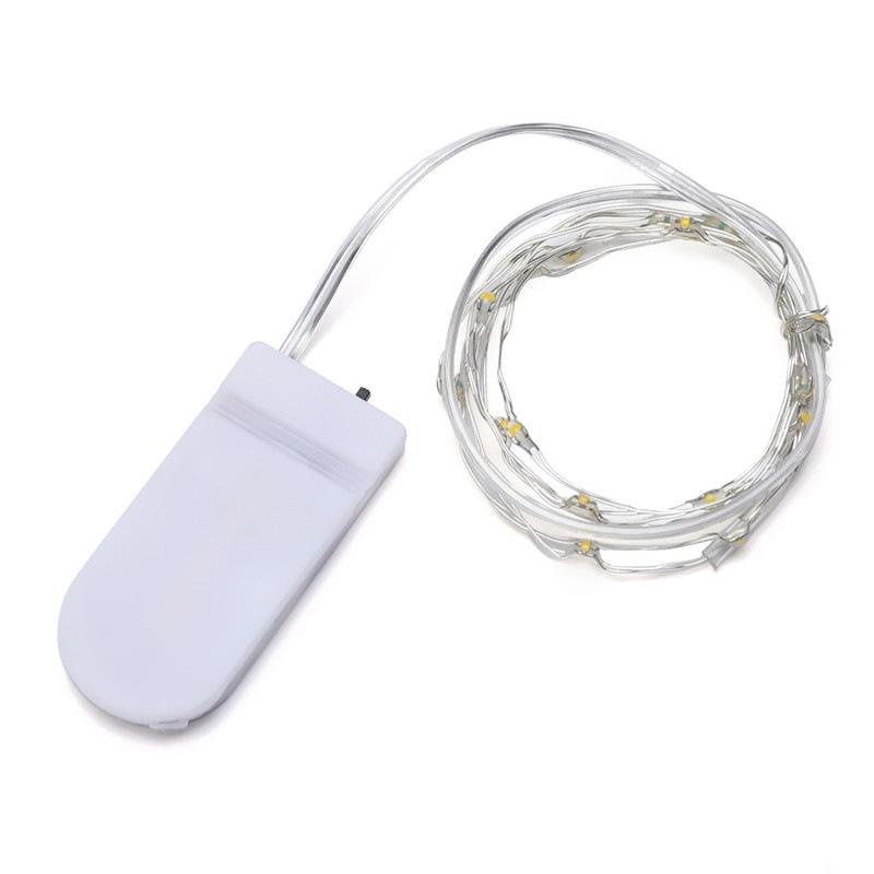 LED Copper Wire String Lights - CR2032 Battery, Gift Box with Baby's Breath and Colored Decorative Lights