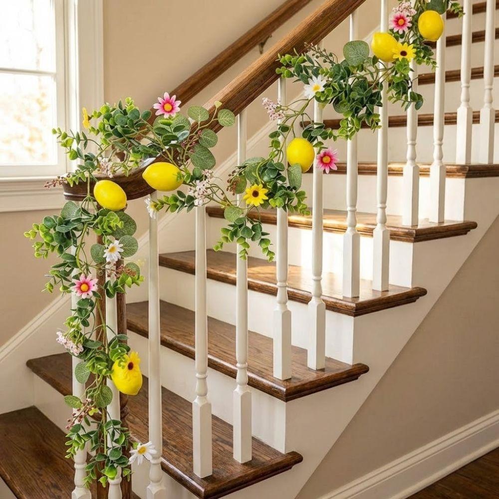 Green Leaves Artificial Lemon Vine 200CM Length Faux Lemon Branch  Home Decoration
