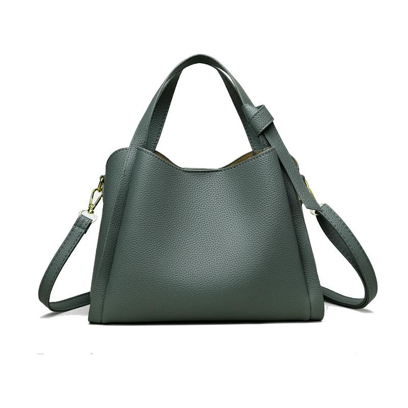 

Женская сумка-ведро из искусственной кожи, женская модная сумка-тоут, повседневная сумка через плечо, сумка для поездок на работу, дорожная сумка, кошелек 26x14x20cm зелёный