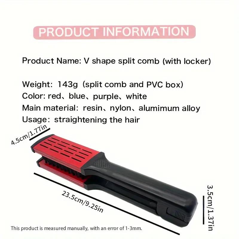 Splint Comb V Shape Hair Straightener Comb Hair Styling Tools Flat Brush Nylon Bristles Double Sided Brush For All Hair Types