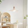 Nordic Walnut Three-Head Pendant Light for Dining, Bar, or Bedroom, Vintage UFO Style