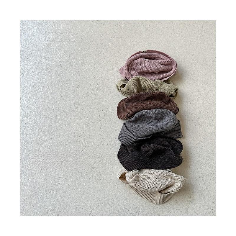 New Baby Woolen Cap Thin Knitted Melon Rind Cap  Retro and Stylish Children's Pullover Cap for Men