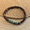 Men Summer Surfer Wood and Gemstone Heishi Bead Bracelet
