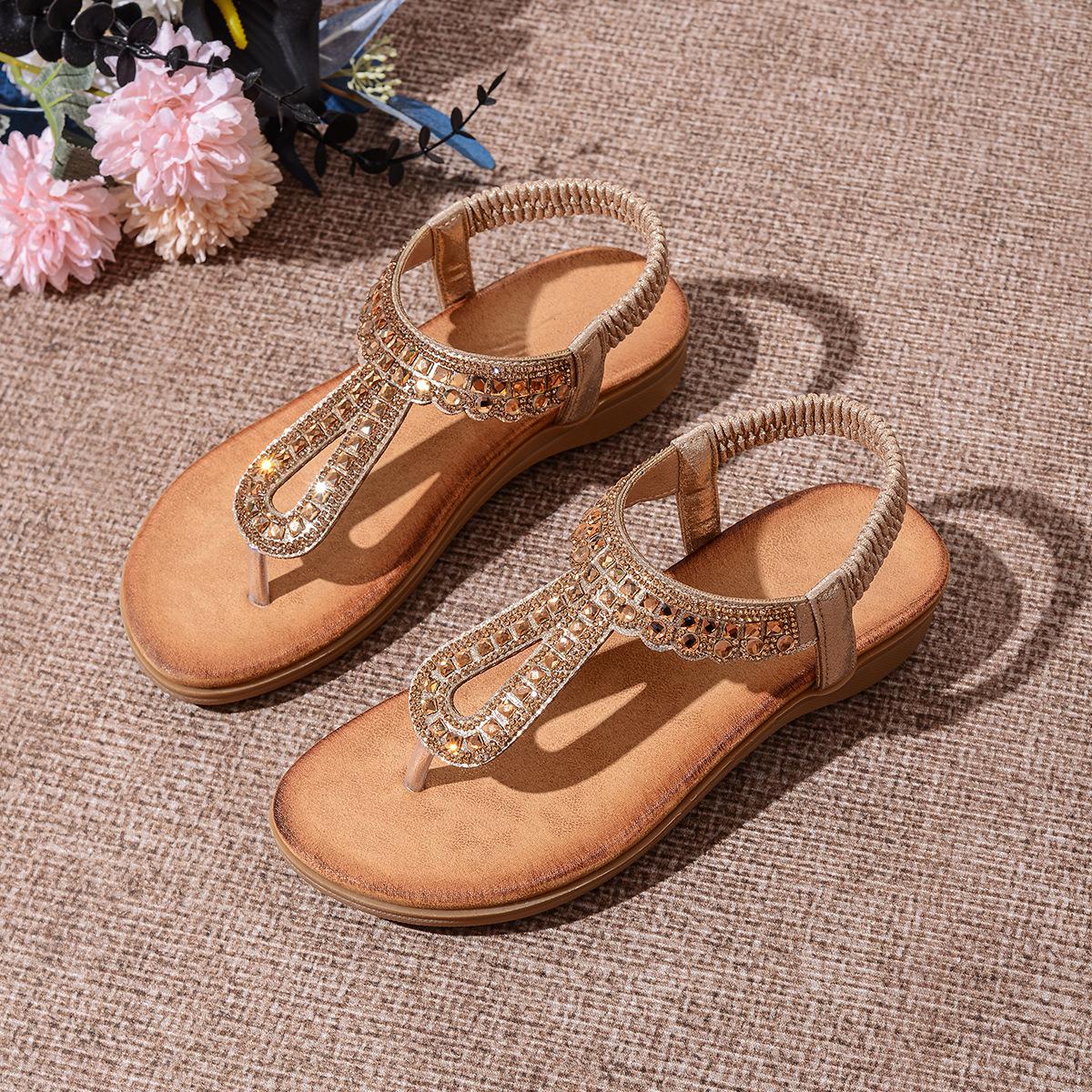 

Женская обувь в стиле бохо, сандалии на плоской подошве и пляжные тапочки 41