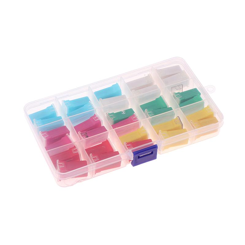 30Pieces/Box Auto Fuses Pal Square Long Foot Plug-In Fuses 20A-60A Square Car Fuse Box Waterproof Sockets