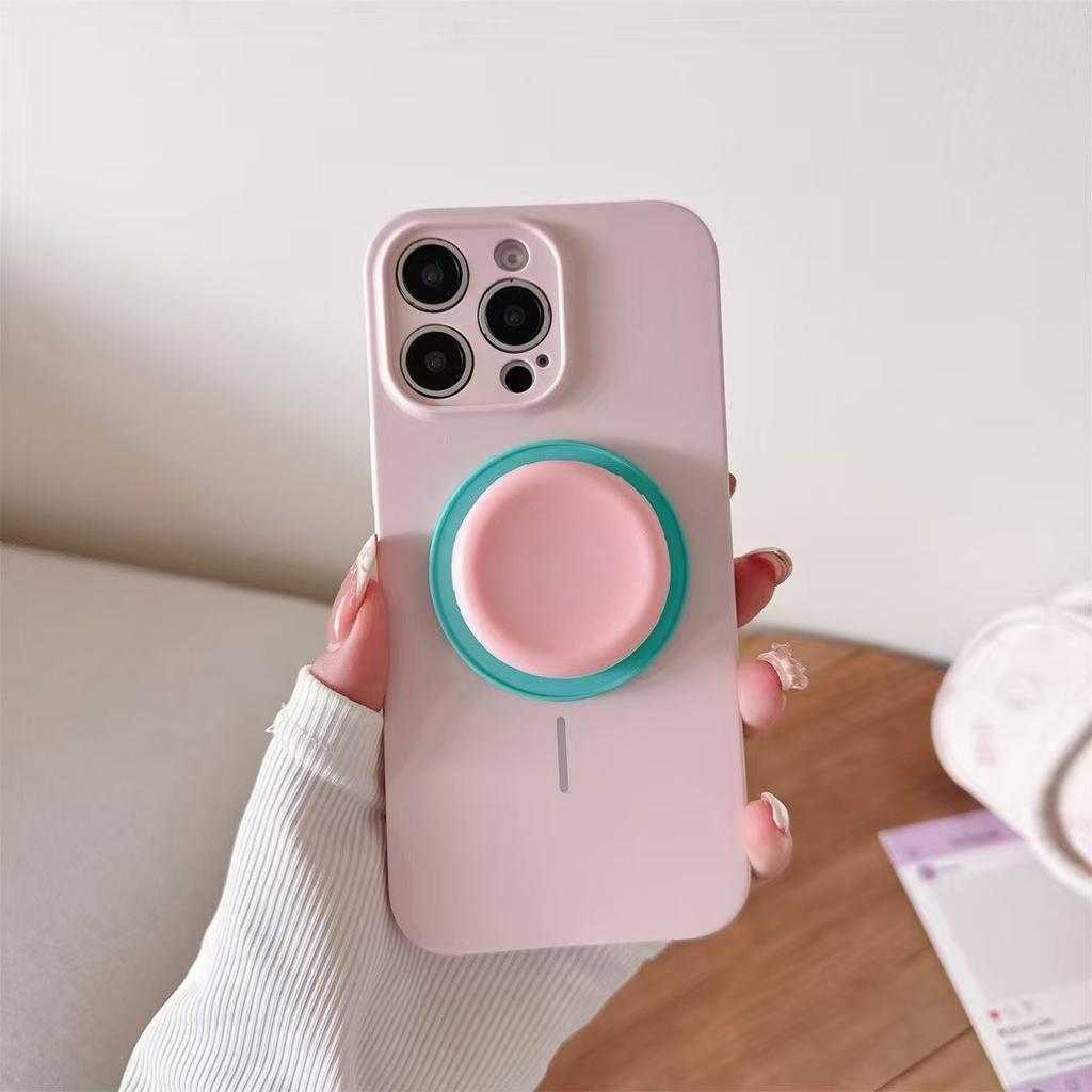 Fine ring liquid silicone magnetic attraction, suitable for iPhone15Pro Apple 16promax touch button 14p mobile phone case
