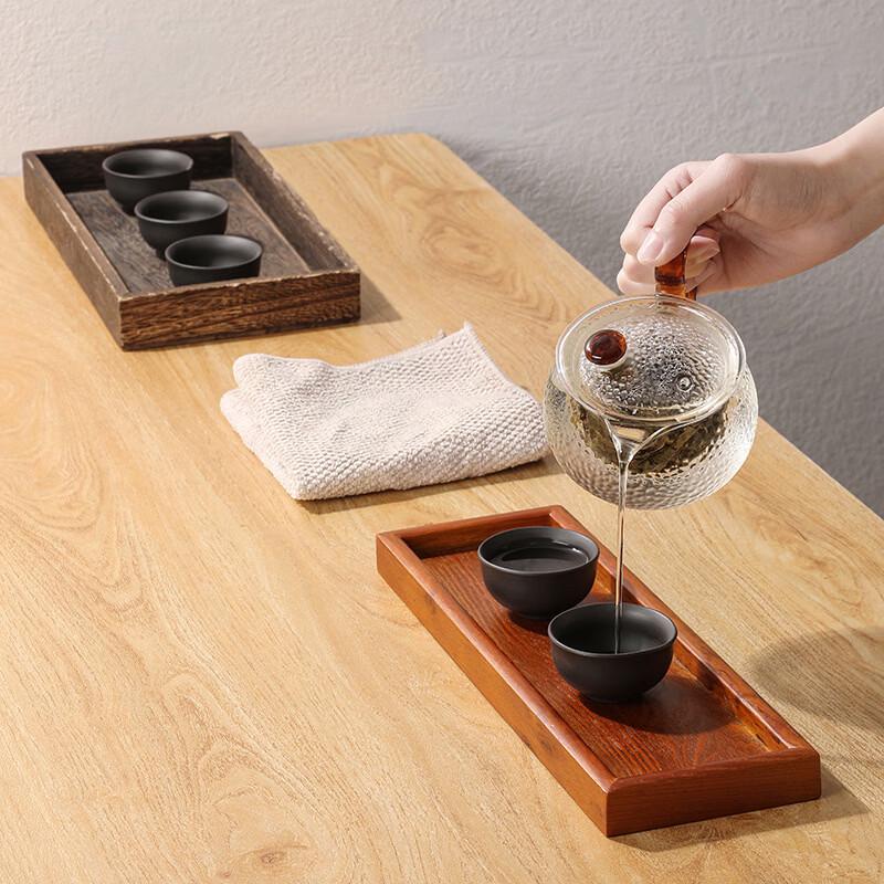 RuHan Chinese Style Rectangular Wooden Tea & Snack Tray
