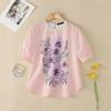 ZANZEA Women Casual Round Neck Floral Print Loose Short Sleeve Blouse