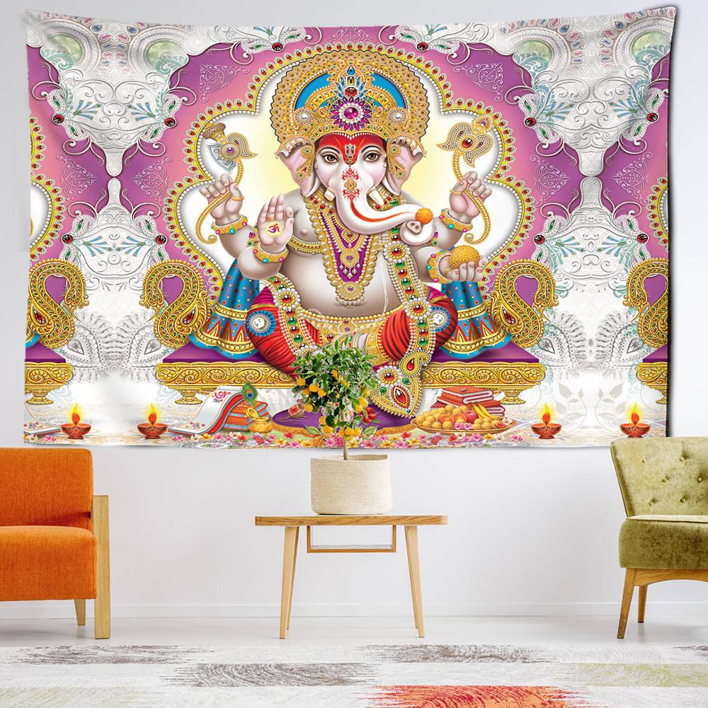 Tapiserie Elefant Desen Animat Agățat de Perete Artă Abstractă Vrăjitorie Mistic Hippie Tapitz Dormitor Camera de Zi Decor Acasă