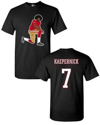 Kaepernick 7 Kneel Stand Football Protest Kap Przód Tył Dt Koszulka unisex