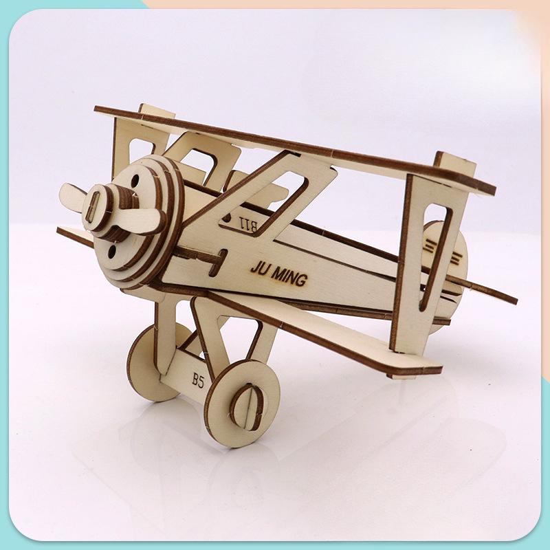 

1шт детская первичная сборочная модель ручной работы из дерева самолет аэрокосмический симулятор трехмерная головоломка деревянная игрушка