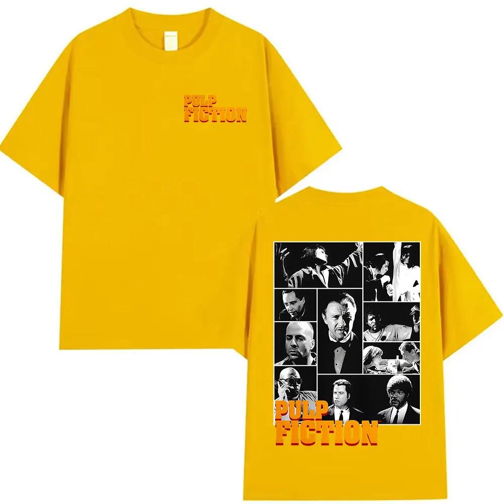 

90s Vintage Pulp Fiction Movie Graphic T Shirts Men Women Fashion Cotton Short Sleeve T-shirt Y2k Hip Hop Gothic Clothing Tshirt XXXL зелений