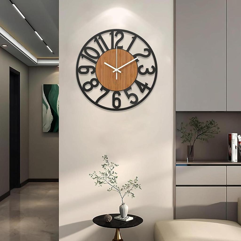 50 cm / Modern Metal Wall Clock – Premium Wall Decoration Item | Stylish Large Analog Hanging Watches for Living Room, Hall, Bedroom, Dining, Office